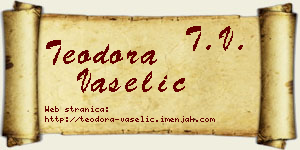 Teodora Vaselić vizit kartica
